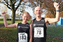 Tynedale athletes, winner Rachel Chinnery and P Hearn who finished 7th in the Newcastle Town Moor Marathon